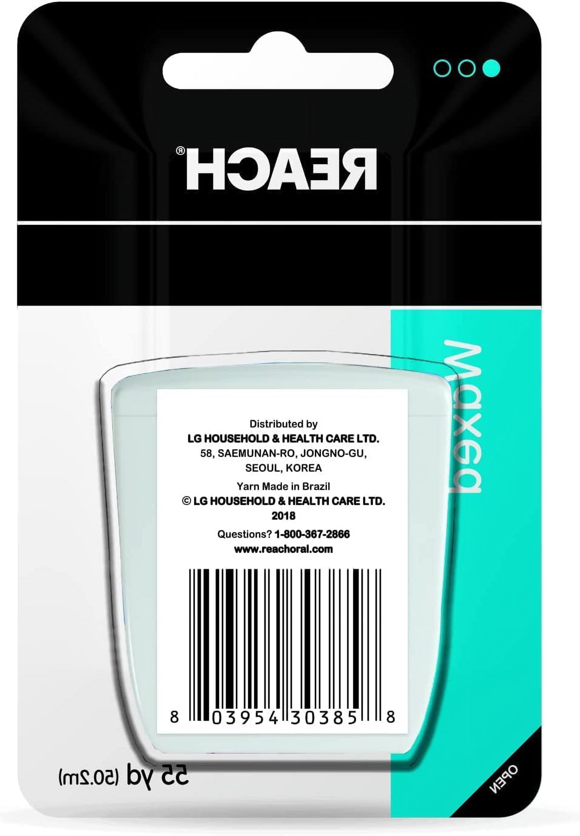 Reach Unflavored Waxed Dental Floss, 55 yds, Pack of 10