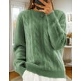 thumbnail image 2 of Cogild Cable Knitted Crew Neck Long Sleeve Pullover Sweaters for Womens Soft Textured Casual Fall Winter Knitwear Tops for Daily and Office Wear, 2 of 7