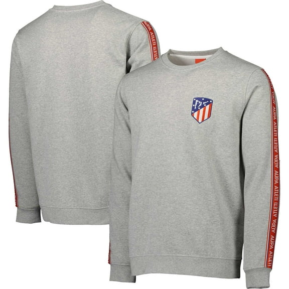 Men's Heather Gray Atletico de Madrid Taped Pullover Sweatshirt
