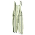 thumbnail image 3 of QATAINLAV Stripe Print Cotton Linen Jumpsuits for Women Plus Size Adjustable Straps Summer Overalls Loose Fit Wide Leg One Piece Rompers Pants Vacation Clothes Green XL Sales of The Week, 3 of 6
