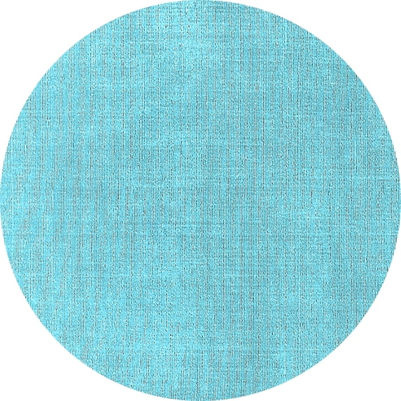 Ahgly Company Indoor Round Solid Light Blue Modern Area Rugs, 8' Round