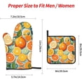 thumbnail image 3 of Citrus Fruit Pattern Print Oven Mitts and Pot Holders Sets 4 Piece Set Kitchen Women Men Cooking Baking Microwave Heat Resistant, 3 of 6
