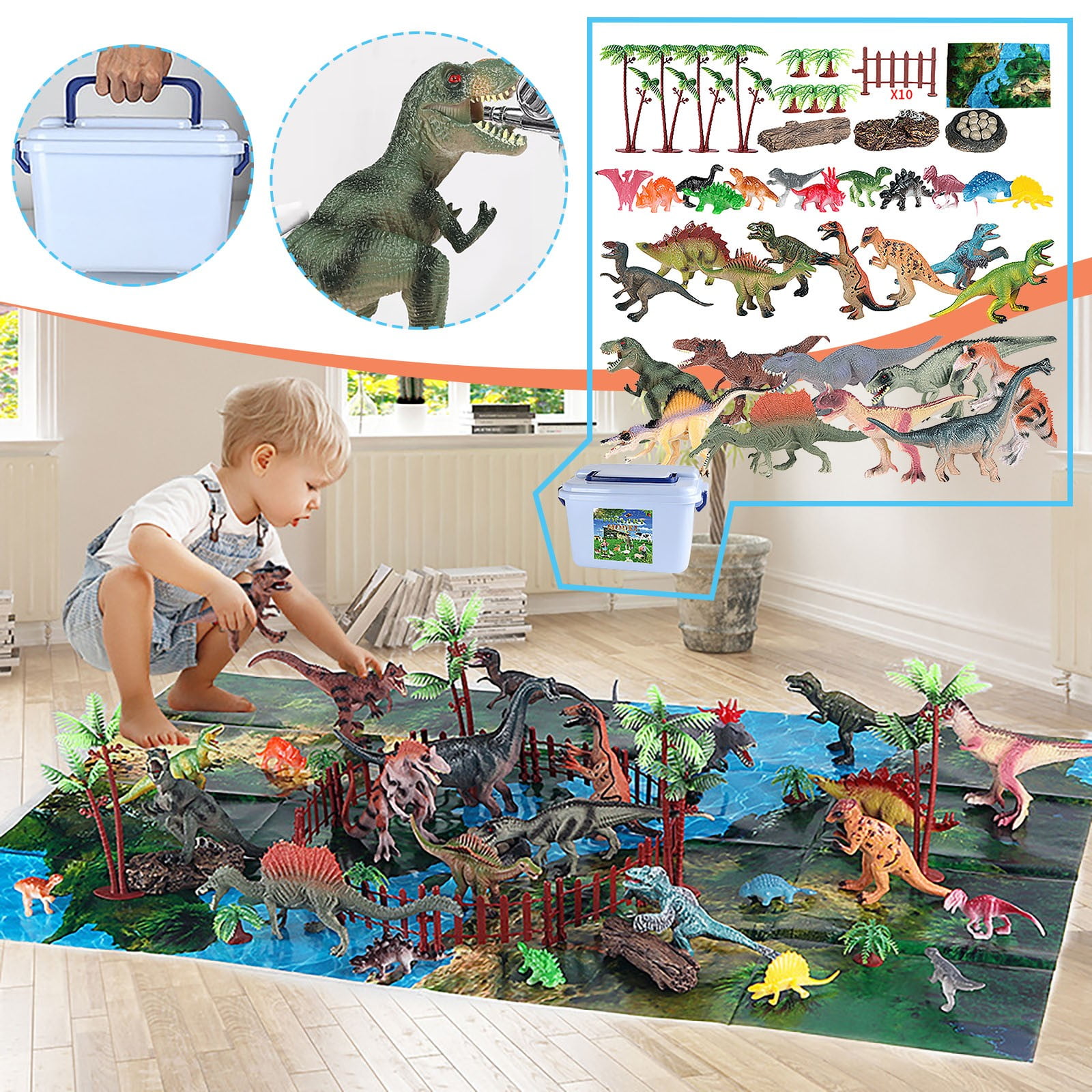 44/52x New Dinosaur Set Playset Animal Figures of Wild Dinosaur Animals Kids Toy 