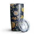 thumbnail image 2 of 20oz Insulated Tumbler, Travel Coffee Tumbler with Lid, Cup Holder Friendly Travel Coffee Mug, Stainless Steel Thermos, 20 Oz Tumbler, Reusable Insulated Coffee Mug with Lid (Maple Leaf Pumpkin ), 2 of 7