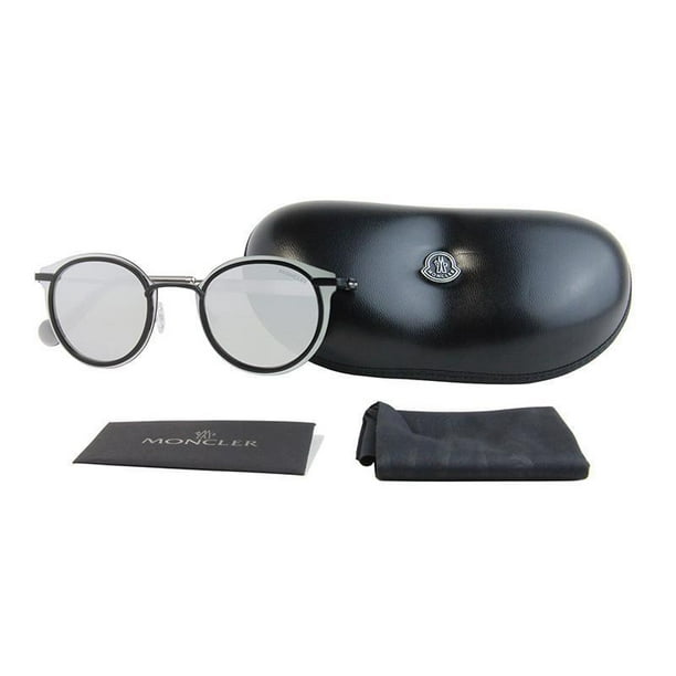 Moncler ML 0018 02C Matte Black Silver Mirror Sunglasses - Walmart.com