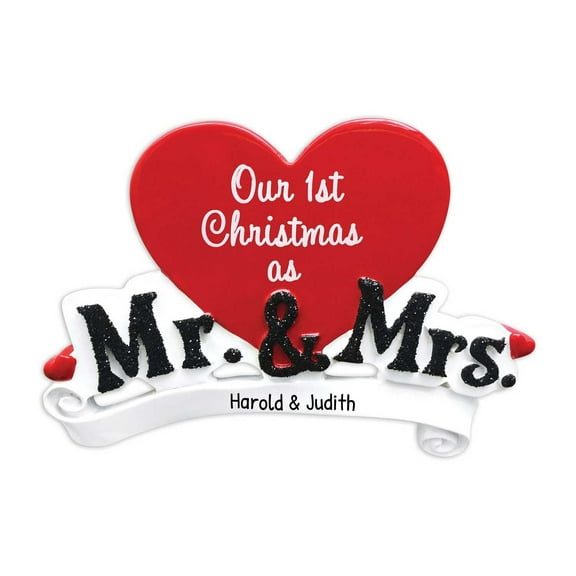 Ornaments by Elves Personalized First Christmas as Mr. & Mrs. Ornament Cute Christmas Decorations