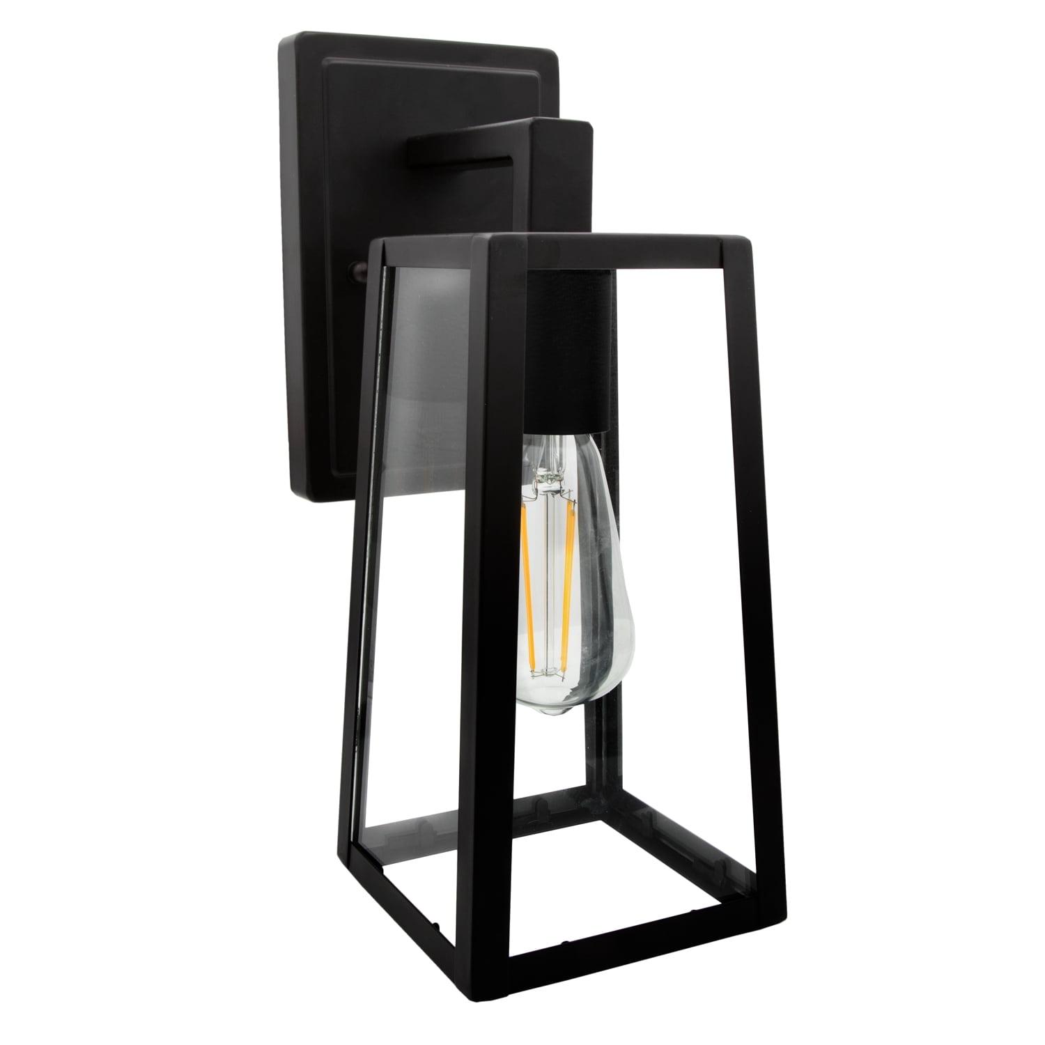 Maxxima LED Outdoor Wall Light, ST19 Edison Bulb 800 Lumens Clear Glass, 2700K Warm White