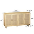 thumbnail image 5 of 62.20"Elegant and Functional 4-Door Rattan Decorative Storage Cabinet,for Bedroom,Living Room,Office,Easy Assembly(Same SKU:W757P190066), 5 of 9