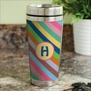 Personalized Colorful Stripes Travel Mug