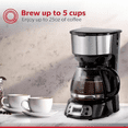 thumbnail image 3 of 5-Cup Programmable Coffee Maker, 25oz Drip Coffee Machine with Auto Brew Timer, Pause & Serve, Compact Design – Perfect for Home, Office & Dorm Use, Black, 3 of 6
