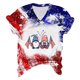 thumbnail image 4 of Fiudx Ofertas de La Semana Blusas Informales de Manga Corta con Cuello En V y Estampado a La Moda para Mujer, 4 of 5