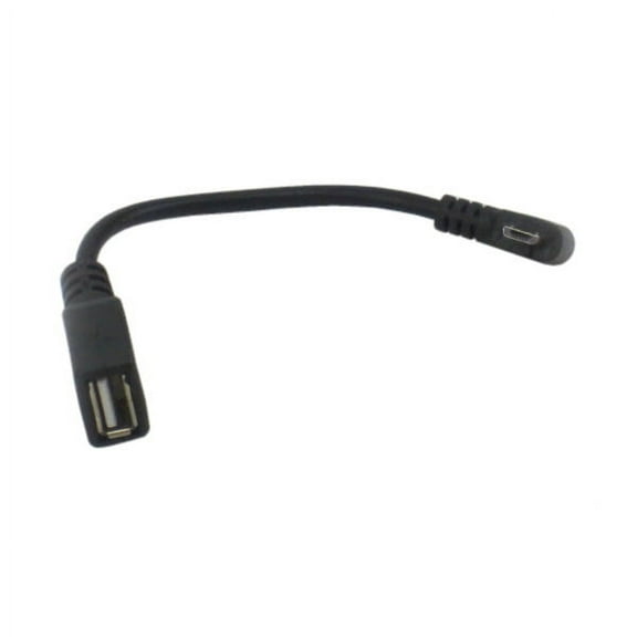 IEC M2410R USB Micro 5 pin OTG (On The Go) config to Type A Jack Adapter 90 degree on micro