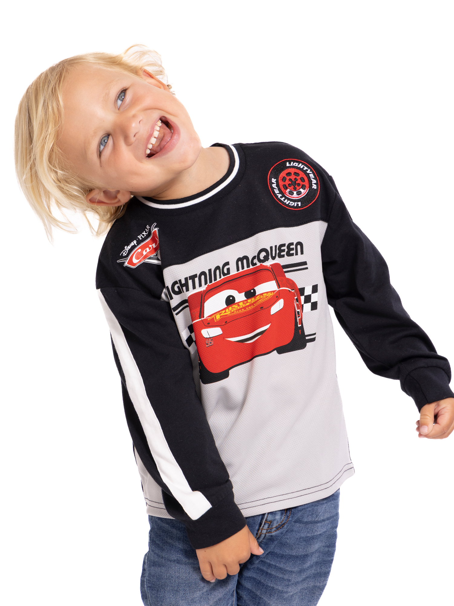Disney Pixar Cars Toddler Boys Graphic Crewneck Pullover with Long Sleeves, Sizes 12M-5T