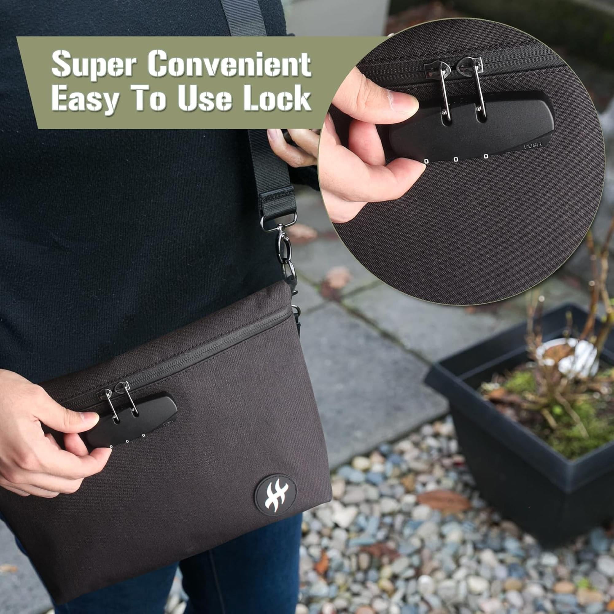 Lockable Travel Organizer Bag with Combination Lock, Secure Storage Pouch for Daily Use, Travel, Camping & Outdoor Trips