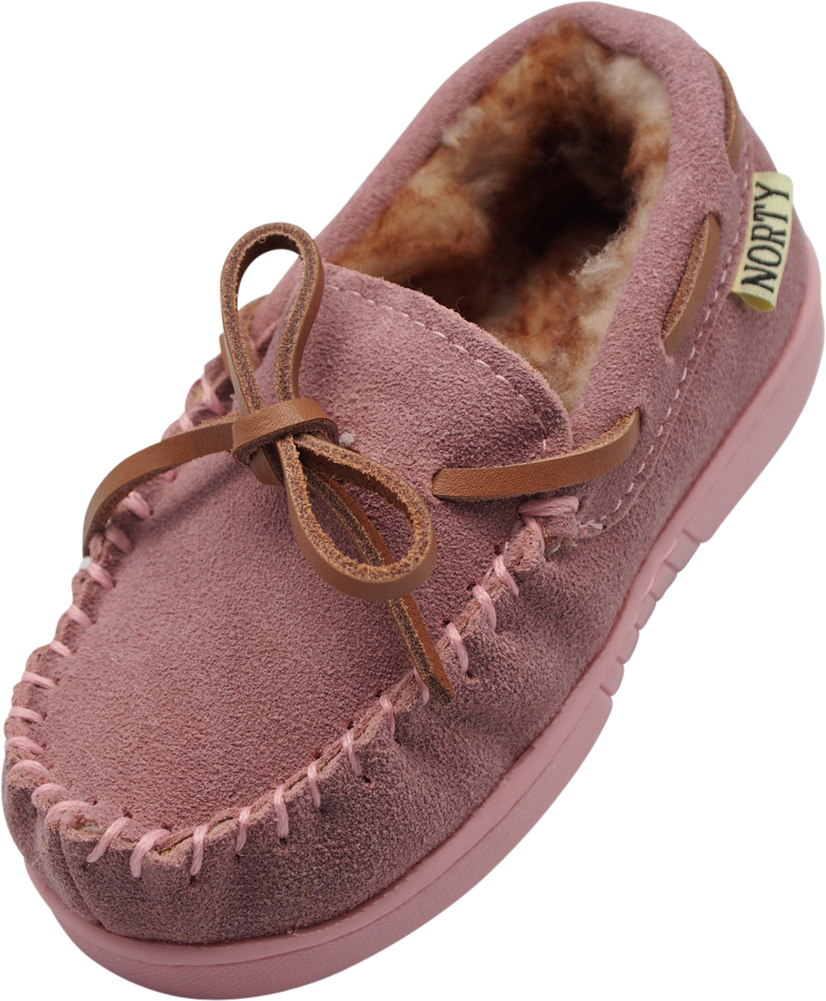 NORTY Toddler Girls Suede Comfort Female Moccasin House Slippers Baby Pink - image 1 of 4