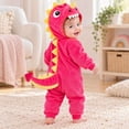 thumbnail image 7 of JIAYUE Baby Hooded Jumpsuit Cozy Fuzzy Cute Dinosaur Design Romper Long Sleeve Zip-Up Clothes for Evening Gathering, 7 of 7