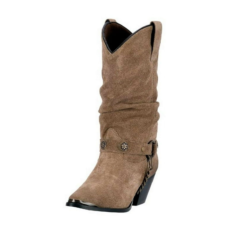Dingo Western Boots Womens Olivia Slouch Harness Suede Beige DI 519 Walmart