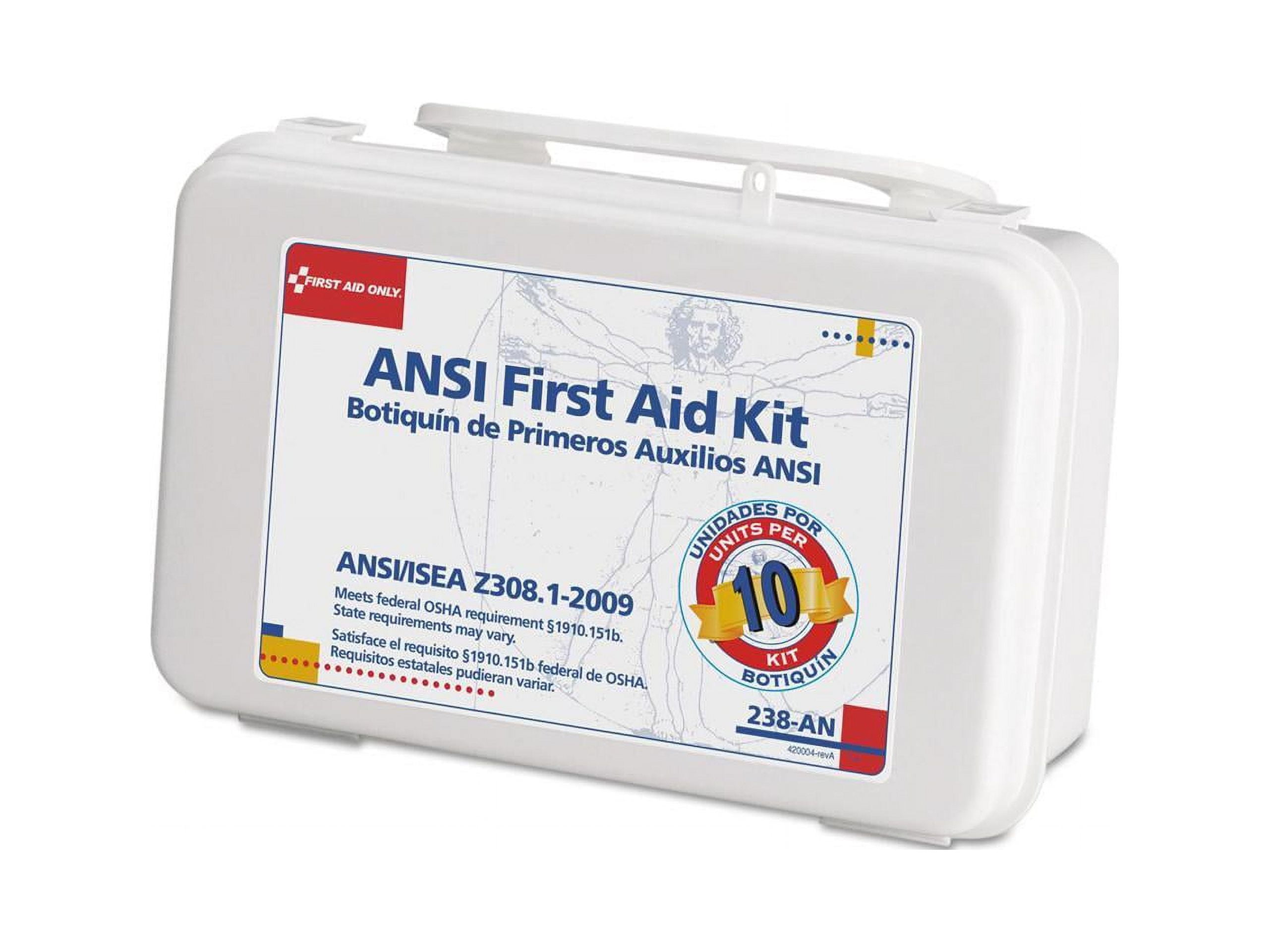 First Aid Only ANSI-Compliant First Aid Kit, 64 Pieces, Plastic Case -FAO238AN