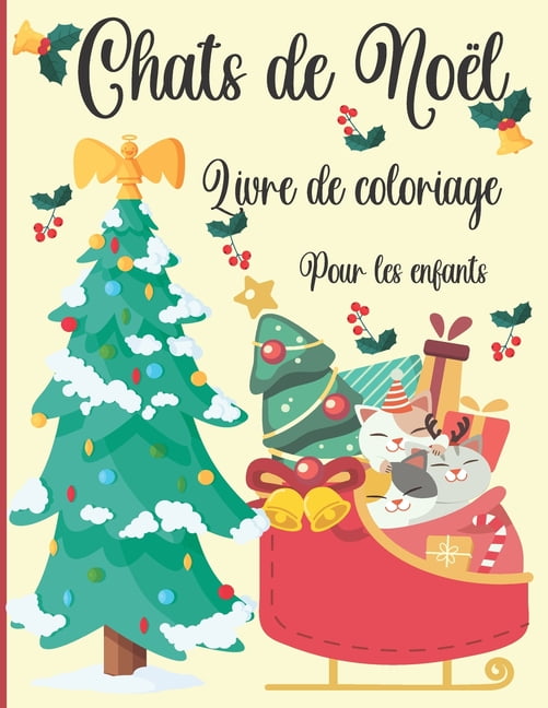 Chats De Noël Livre De Coloriage Pour Les Enfants : Un coloriage de