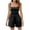 Black, variant on BLVB Women Summer Casual Square Neck Rompers Sleeveless Spaghetti Strap Smocked Shorts Jumpsuit with Pockets Outfits Clothes