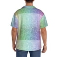 thumbnail image 5 of KLL Beautiful Glitter Print Men's Shirt Short Sleeve Button Down Summer Cuba Beach Shirts- 4X-Large, 5 of 7