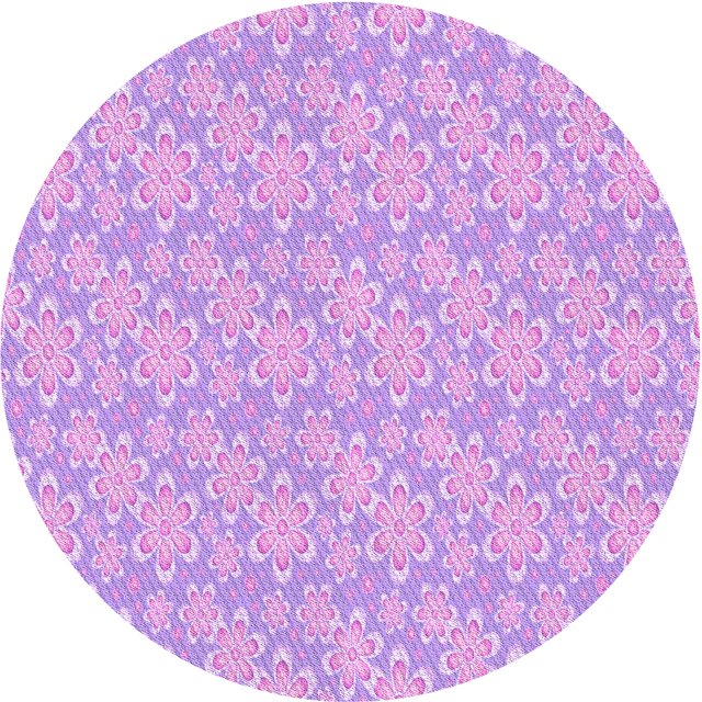 Ahgly Tapis Rond Lavable en Machine Intérieur Transitionnel Heliotrope Violet, 7 Pieds Rond