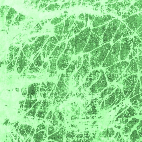 Ahgly Company Indoor Square Abstract Emerald Green Modern Area Rugs, 4' Square