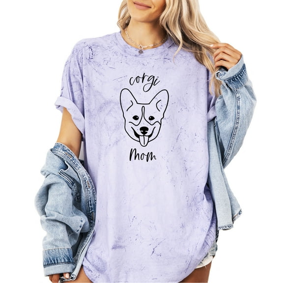 Verita Culture Corgi Dog Mom Shirt for Women Cute Dog Mama Graphic Short Sleeve Casual Mama Gifts T-Shirt