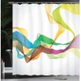 thumbnail image 4 of Ambesonne Abstract Shower Curtain, Wavy Ribbon Rainbow, 69"Wx84"L, Multicolor, 4 of 5