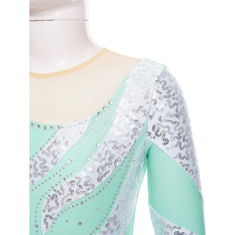 YONGHS Kids Girls Figure Ice Skating Dress Ballet Dance Leotard Dancewear Light  Green 10 - Walmart.com