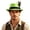 1-Green4057, variant on XIAOCHA Mens Feather‑Accent Fedora Hat Short‑Brim Western Hat Party Headwear,Navy