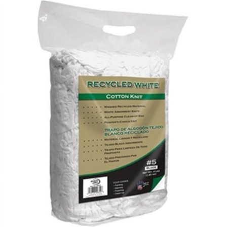 624 Block Recycled White Cotton Knit Wiping Cloth - White - No. 5 - 4 lbs.