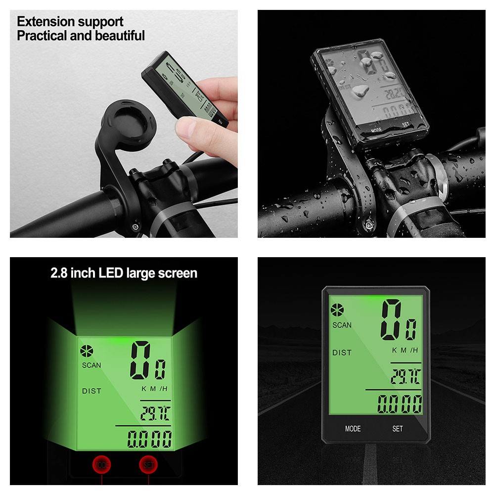 Lixada Compteur de Vélo Sans Fil USB Rechargeable Compteur de Vitesse de Bicyclette Odomètre Lixada Compteur de Vélo Sans Fil USB Rechargeable Compteur de Vitesse de Bicyclette Odomètre