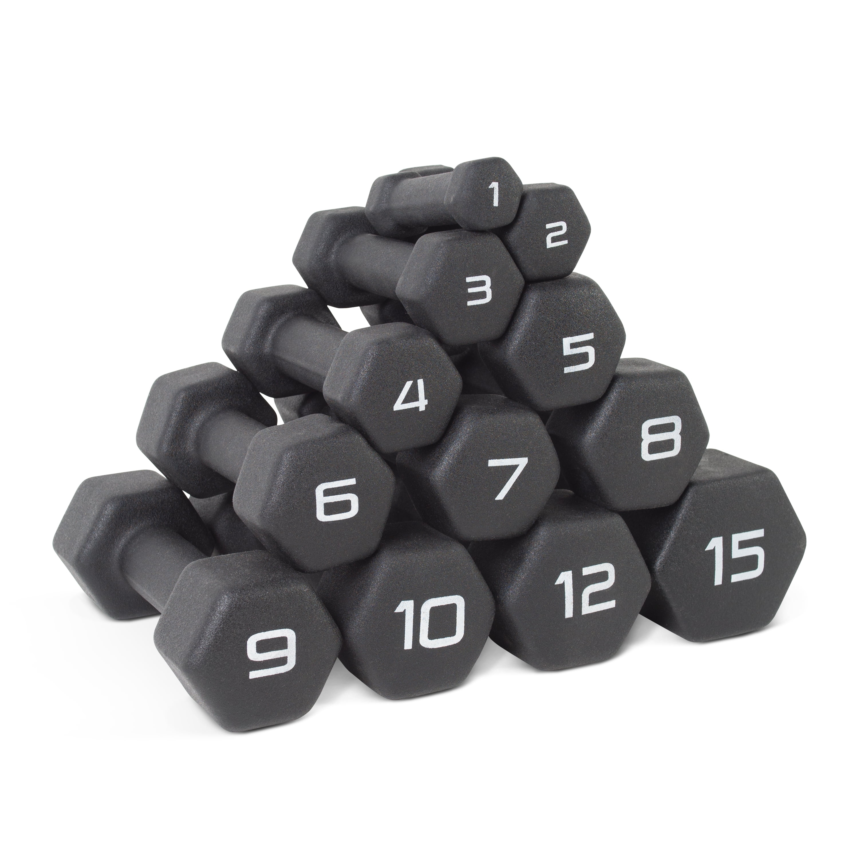 10 &12 lbs 9 3 8 4 6 7 5 CAP Neoprene Dipped Dumbbell Weights Sizes 1 2 