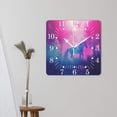 thumbnail image 3 of 10 Inch Wall Clock Battery Operated Square Clock for Office, Kitchen, Outdoor, Living Room,Fantastic White Unicorn on Watercolor Galaxy Nebula Adorable, 3 of 4