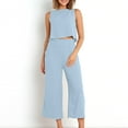 thumbnail image 2 of yievot Womens Pajama Sets Cotton Linen Lounge Set 2 Piece Cropped Tank Tops and Wide Leg Pants Loungewear Summer Set, 2 of 8