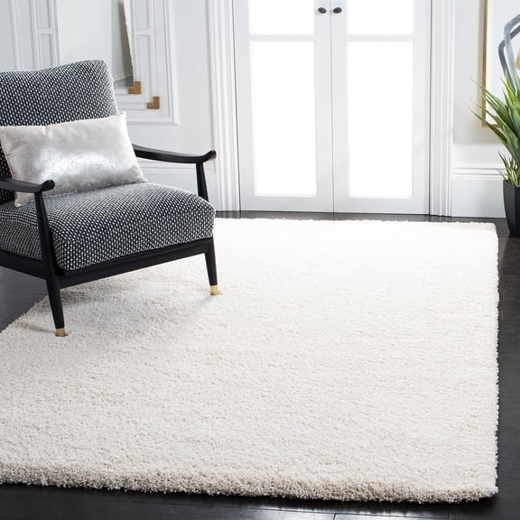Pemberly Row Modern / Contemporary Ivory Shag Rug - 10' x 14'