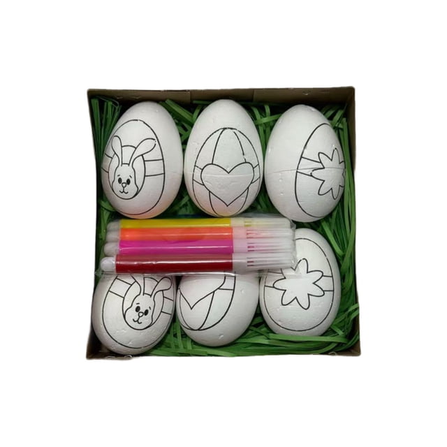 A Plastic Easter Egg Shaped Candy Box Diy Paintable Gift Box For Kids Spring Style A