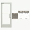 thumbnail image 5 of 36" x 84" Left Hand/Outswing Anodized Aluminum Silver Prehung Commercial Door, 5 of 9