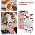 thumbnail image 2 of FABEN-Magnetic pour iPhone 13/14 Étui, Étui Nœud Compatible avec MagSafe, Ruban Clair Sans Fil Couverture de Téléphone Esthétique Anti-Jaunissement Antichoc Protectrice pour Femmes Filles - Bourgogne, 2 of 4