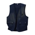 thumbnail image 4 of Ynynloco Men's Casual Lightweight Fishing Vest Utility Safari Travel Vest with Pockets Outdoor Work Photo Cargo Fly Summer Vest, 4 of 5