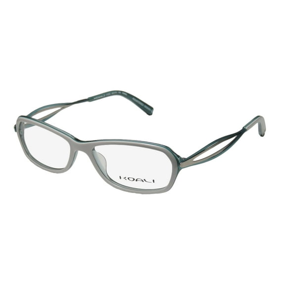 NEW KOALI 7127K WOMENS/LADIES DESIGNER FULL-RIM WHITE / AQUA / SILVER FRAME DEMO LENSES 52-15-135 EYEGLASSES/SPECTACLES
