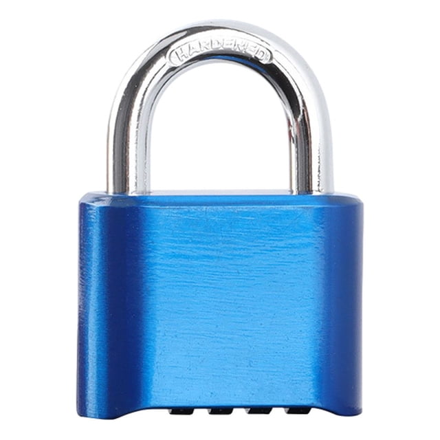 Ruiboury Coded Lock Replacement Anti-lost Waterproof Anti-rust 4 Digit Password Portable Cabinet Gate Padlock Locking Tool Short Blue
