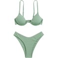 thumbnail image 1 of Maillot de Bain Deux Pièces pour Femmes, Bikini Triangle et String à Nouer sur le Côté, 1 of 5