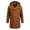 Khaki, variant on Men's Hooded Double Breasted Wool Blend Coat Mid-Length Windproof Overcoat Casual Winter Warm Trench Coat With Pockets Black M