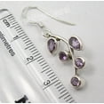 thumbnail image 3 of SilverStarJewel 925 Solid Silver Purple Amethyst 5 Stone Plant Leaf Earrings 1.5" Urban Style, 3 of 3