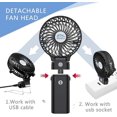 thumbnail image 3 of Mini ventilador portátil, ventilador de mano, batería recargable por Usb, 3 velocidades, 180, ventilador de escritorio pequeño plegable, Banco de energía, ventilador de mano 3 en 1 para oficina,, 3 of 5