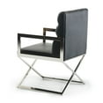 thumbnail image 2 of Modrest Capra 17" Modern Stainless Steel & Faux Leather Dining Chair in Black, 2 of 2