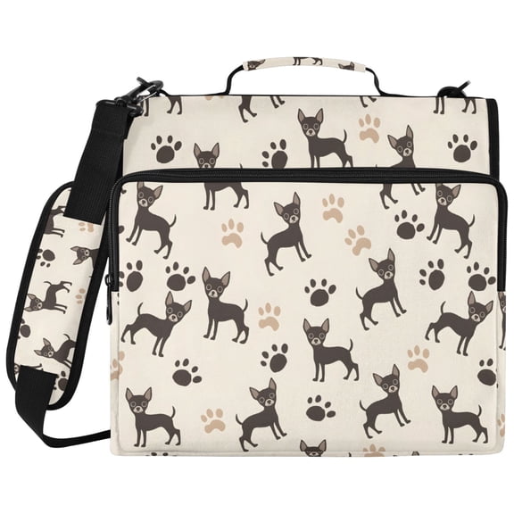 ALAZA Zipper Binder Cute Dogs Paws Pattern 2 inch 3 Ring 500 Sheet Capacity Trapper Keeper File Folder Organizer Bag