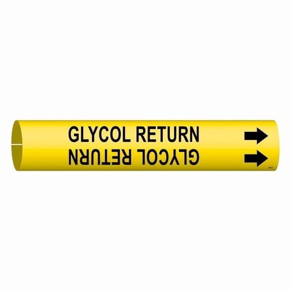 Brady Pipe Marker,Glycol Return,2 13/16in H 4189-D